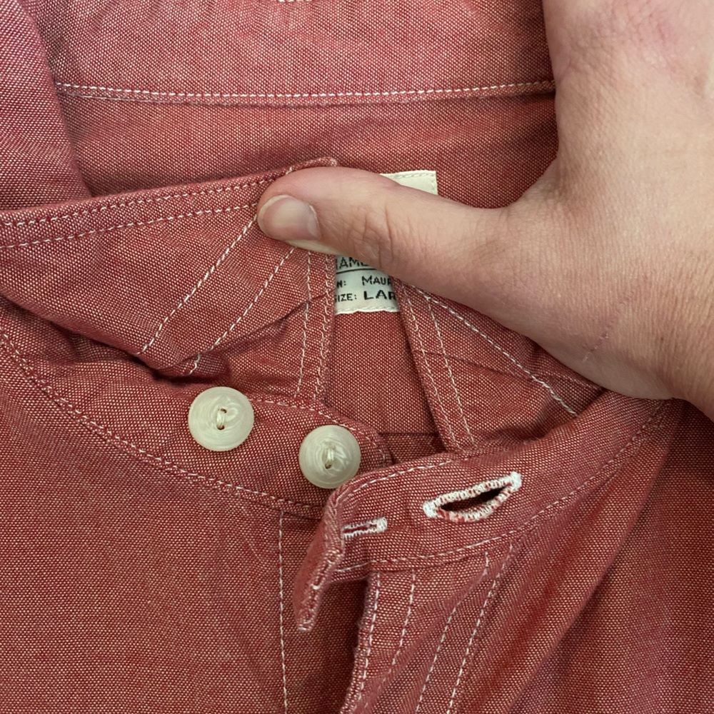 J.Crew Red Chambray Button Down Button Up - image 4